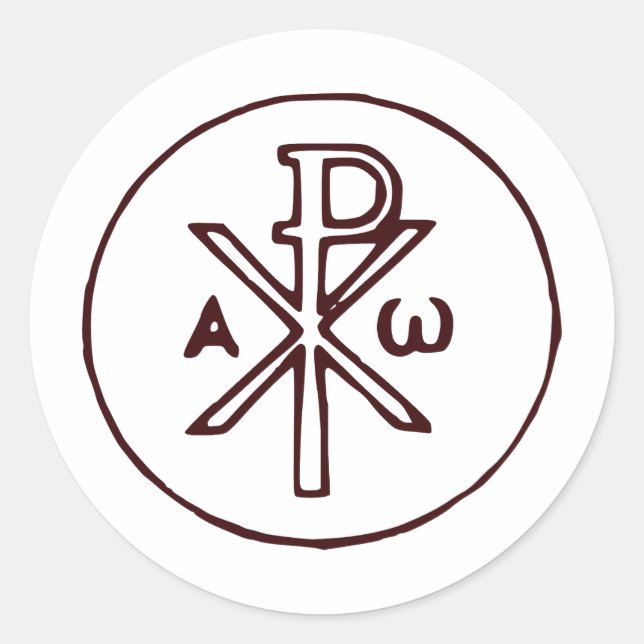 Sticker Rond Symbole Christogram Chi-Rho (Devant)