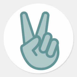 Sticker Rond SYMBOLE cool DE LA PAIX Emoji MAIN