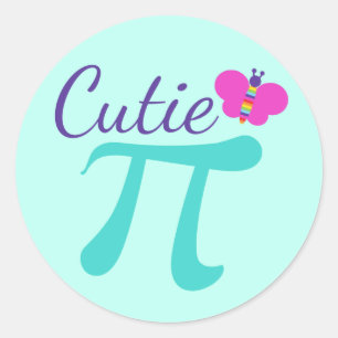 Sticker Rond Symbole Cutie Pi Pun mathématique