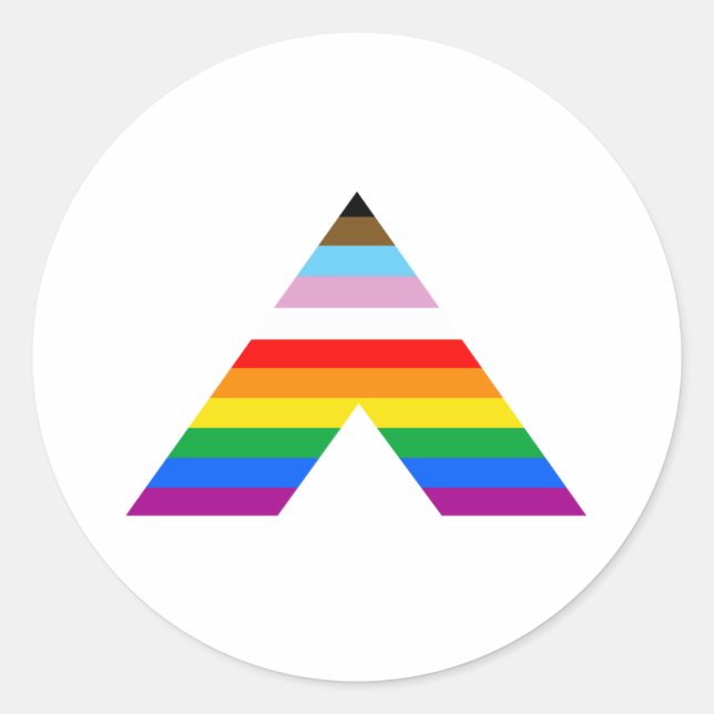 STICKER ROND SYMBOLE D'ALLIÉ LGBTQ POC (Devant)
