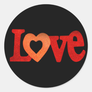 Sticker Rond Symbole d'amour