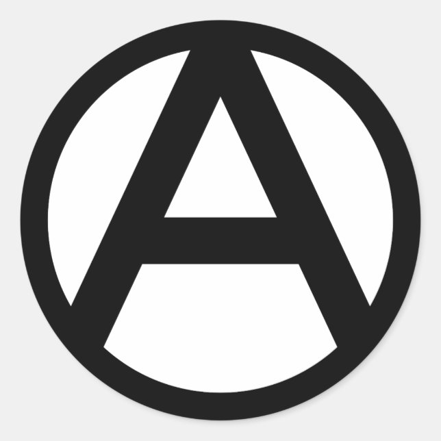 Sticker Rond Symbole d'anarchie (Devant)