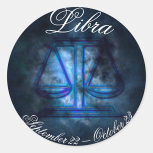Sticker Rond SYMBOLE D'Astrologie Libra Horoscope Échelle Symbo