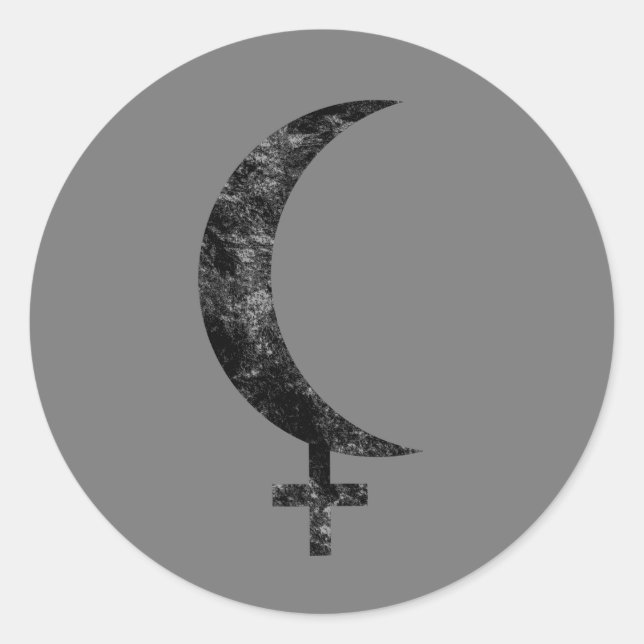 Sticker Rond Symbole d'astrologie sotérique Lilith noire (Devant)