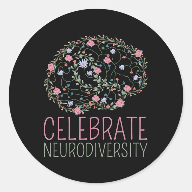 Sticker Rond Symbole d'autisme infini Célébrer la neurodiversit (Devant)