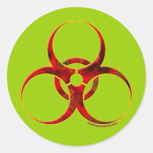 Sticker Rond Symbole d'avertissement de danger biologique