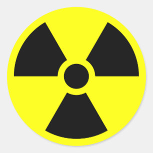 Sticker Rond Symbole d'avertissement de rayonnement