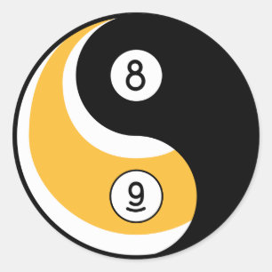 Sticker Rond Symbole de balle Yin Yang 8 Ball 9 - Jeu de billar