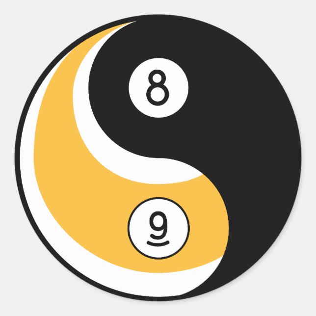 Sticker Rond Symbole de balle Yin Yang 8 Ball 9 - Jeu de billar (Devant)