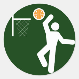 Sticker Rond Symbole de basket-ball