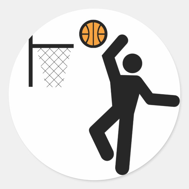 Sticker Rond Symbole de basket-ball (Devant)