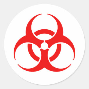 Sticker Rond Symbole de bioaléa rouge