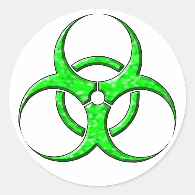 Sticker Rond Symbole de biodanger Lime (Devant)