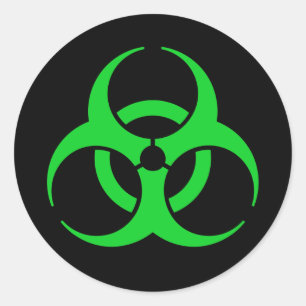 Sticker Rond Symbole de biodanger vert