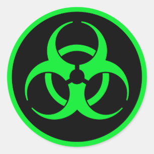 Sticker Rond Symbole de biodanger vert