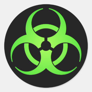 Sticker Rond Symbole de biodanger vert