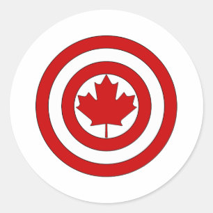 Sticker Rond Symbole de bouclier de capitaine Canada