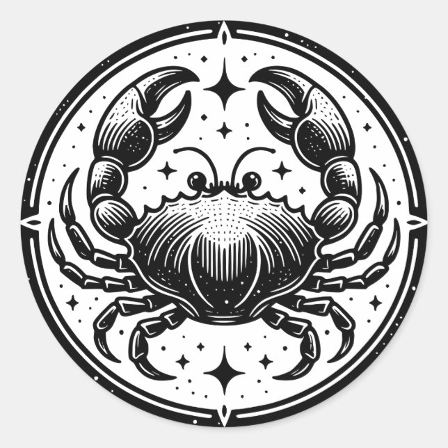 Sticker Rond Symbole de crabe du symbole Horoscope (Devant)