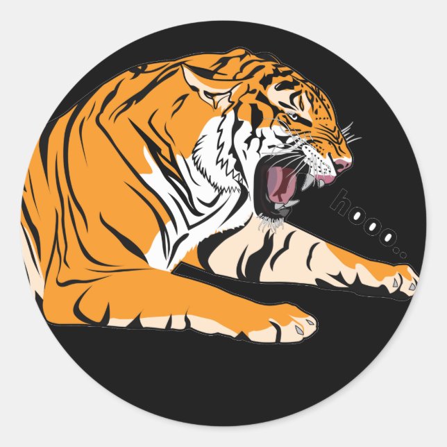 Sticker Rond Symbole de force du tigre (Devant)