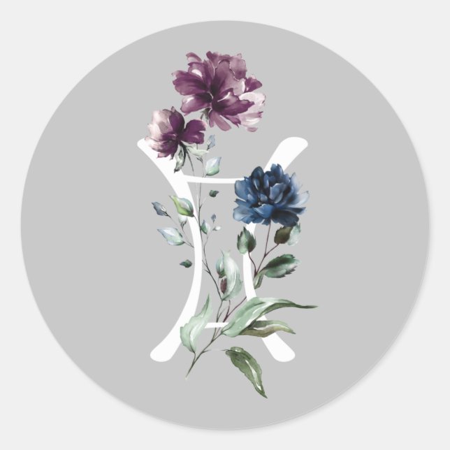Sticker Rond Symbole de Gemini Zodiac (Devant)