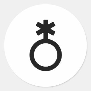 Sticker Rond Symbole de genre non binaire
