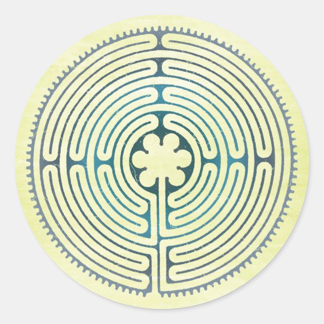Sticker Rond Symbole de géométrie sacrée - Chartres Labyrinthe  (Devant)