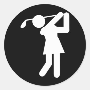 Sticker Rond Symbole de golf féminin - Femme
