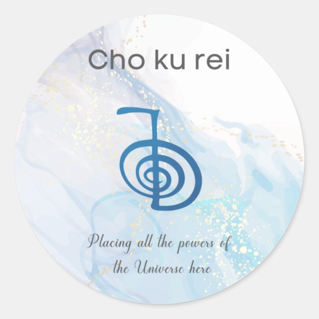 Sticker Rond Symbole de guérison Cho Ku Rei Reiki (Devant)