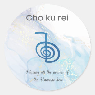 Sticker Rond Symbole de guérison Cho Ku Rei Reiki Classic Roun