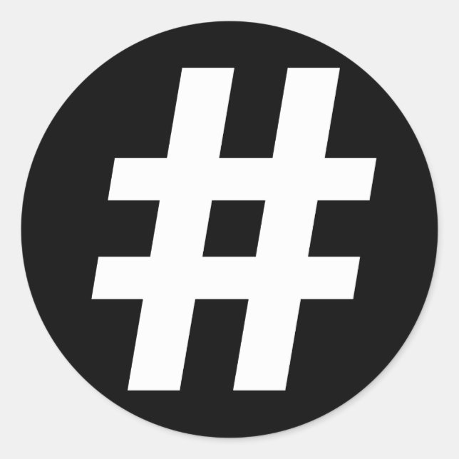 STICKER ROND SYMBOLE DE HASHTAG (Devant)