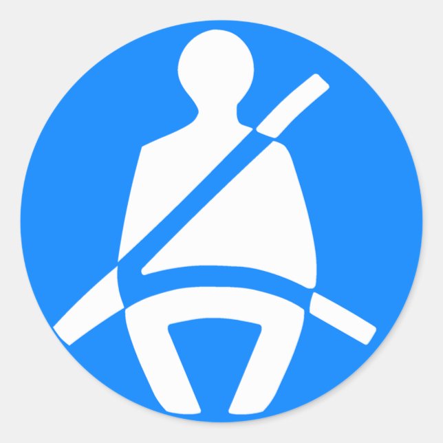 Sticker Rond Symbole de la ceinture de sécurité (Devant)
