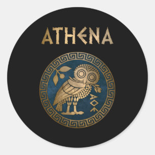 Sticker Rond Symbole de la Chouette Athénienne Athéna de la dée