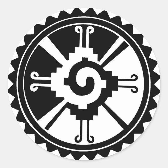 Sticker Rond Symbole de la déité maya Hunab Ku (Devant)