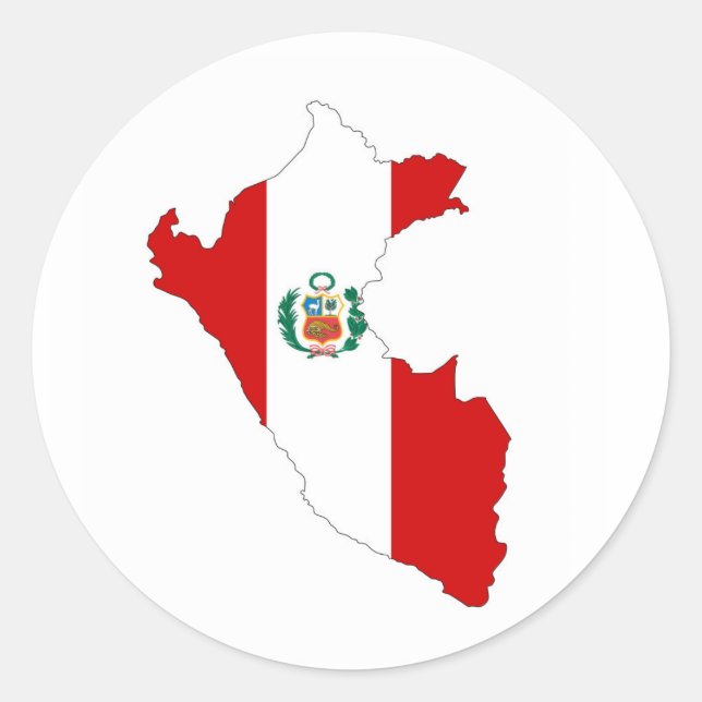 Sticker Rond symbole de la forme du drapeau du pays pérou (Devant)