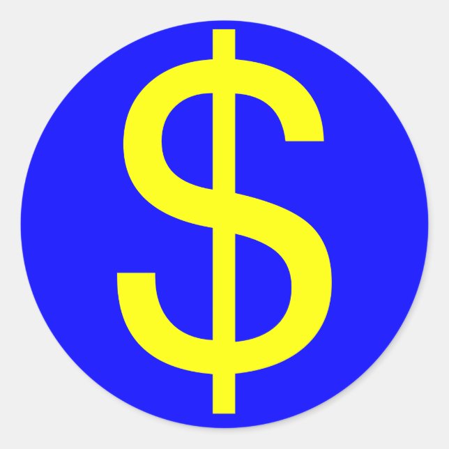 Sticker Rond $, symbole de la monnaie américaine (Devant)