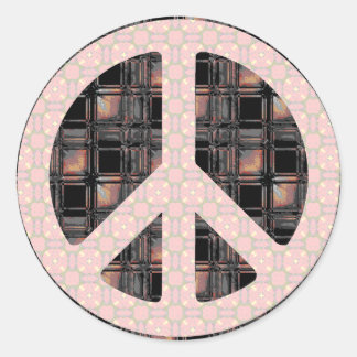 STICKER ROND SYMBOLE DE LA PAIX À LA MODE