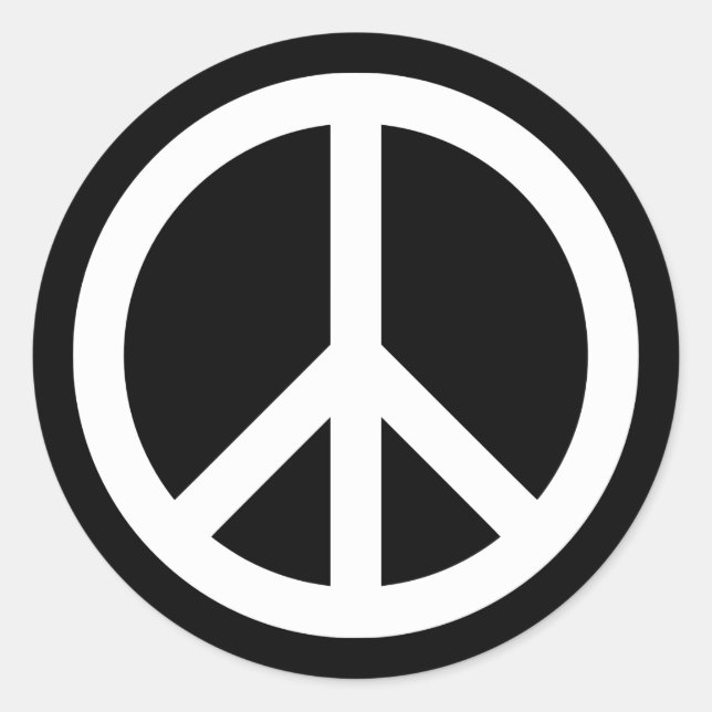 Sticker Rond Symbole de la paix blanche (Devant)