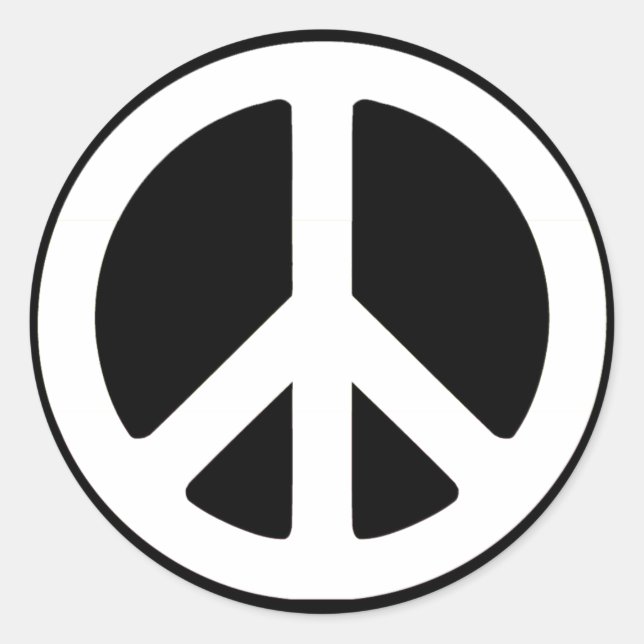 Sticker Rond Symbole de la Paix en rose ! (Devant)