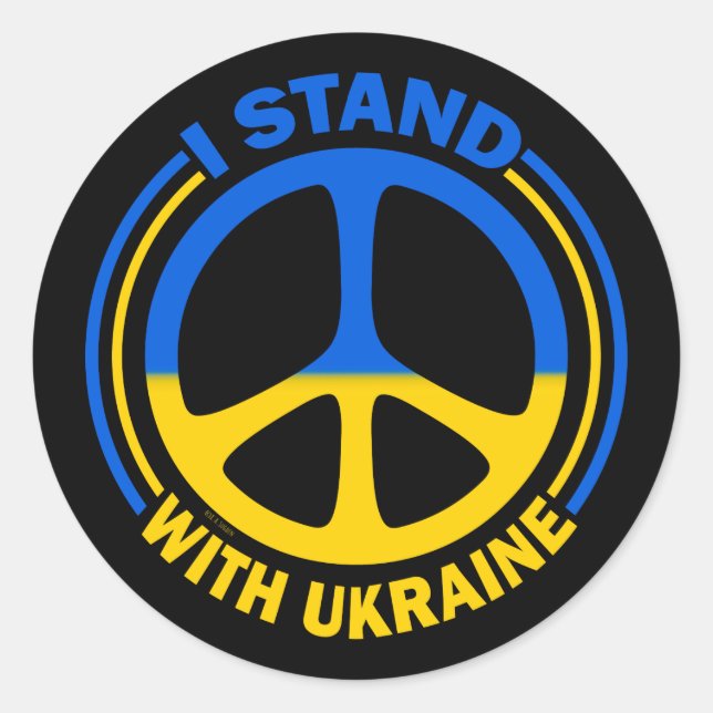 Sticker Rond Symbole de la paix en Ukraine (Devant)