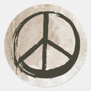 Sticker Rond Symbole de la paix Hippie amour boue souillée pas 