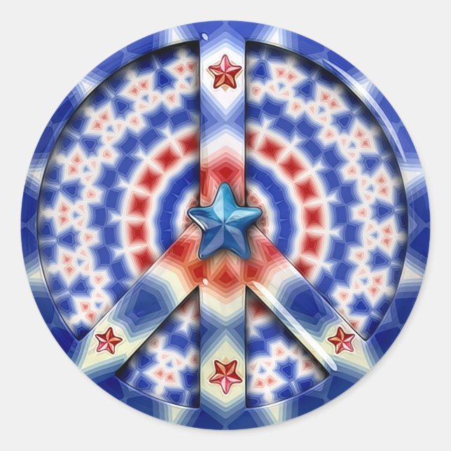 Sticker Rond Symbole de la paix patriotique (Devant)