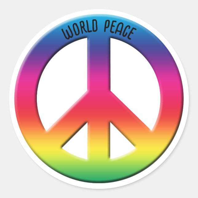 Sticker Rond Symbole de la paix Rainbow Spectrum, puissance de  (Devant)