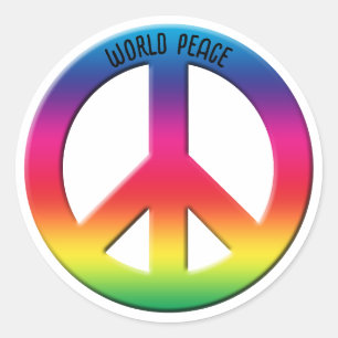 Sticker Rond Symbole de la paix Rainbow Spectrum, puissance de 
