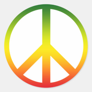 Sticker Rond Symbole de la paix Rasta