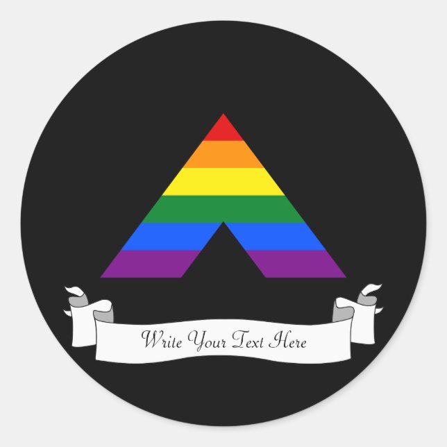 Sticker Rond Symbole de la pyramide de l'alliage droit LGBT (Devant)