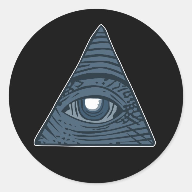 Sticker Rond Symbole de la pyramide des yeux Illuminati (Devant)