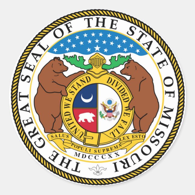Sticker Rond Symbole de la république de l'Amérique du Missouri (Devant)