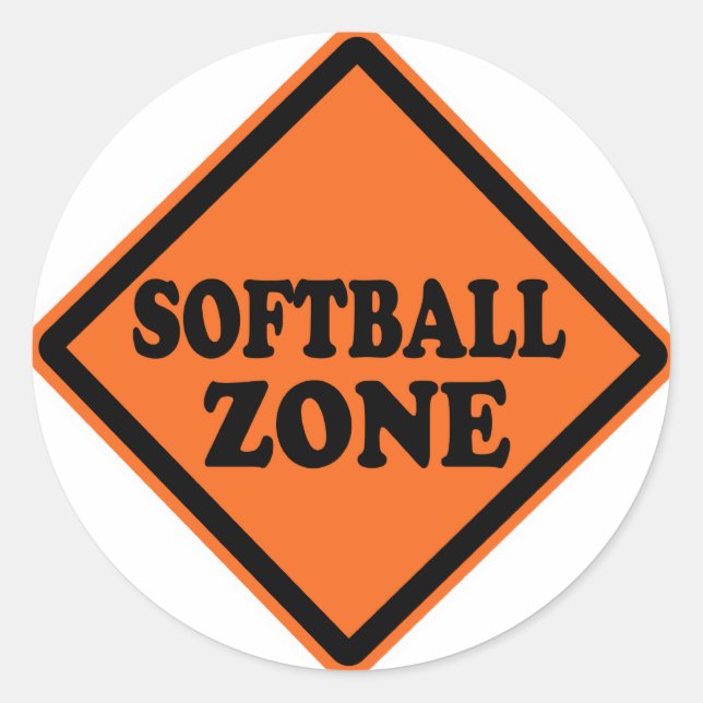 Sticker Rond Symbole de la route de la zone de softball (Devant)