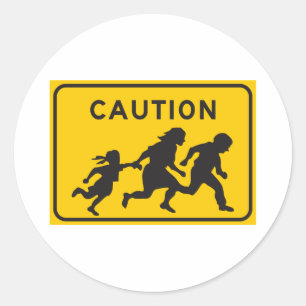 Sticker Rond SYMBOLE DE LA ROUTE DES Aliens Illégaux