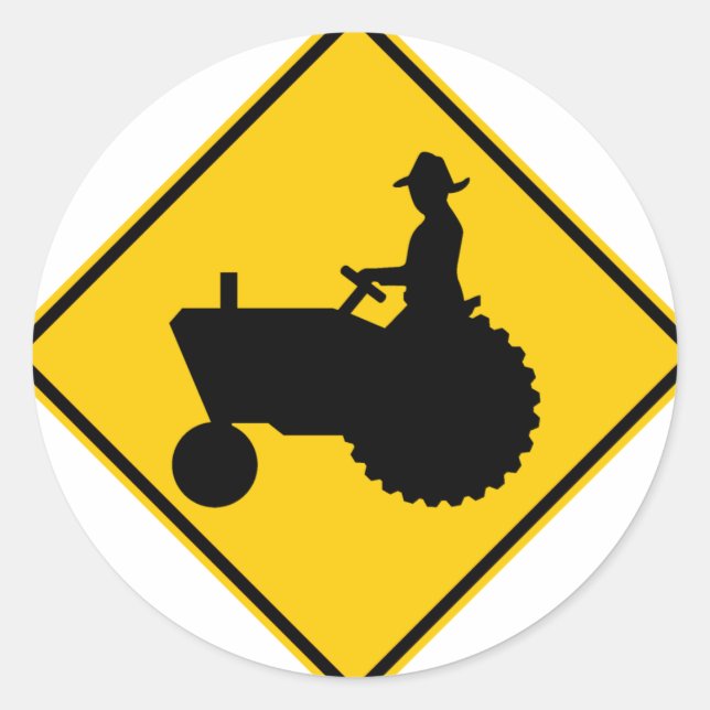 STICKER ROND SYMBOLE DE LA ROUTE DES APPAREILS DE FERME (Devant)